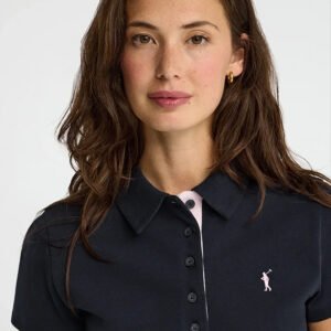 Polo azul marino de manga corta con corte slim y bordado Rigby Go